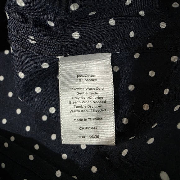 Talbots Womens Polka Dot Button Up Top 14W Wrinkle Resistant Business Casual - Picture 7 of 7